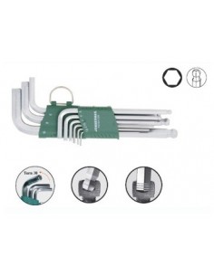 JONNESWAY IMBUSY 9 elem. DŁUGIE Z KULĄ (1,5-10) BEZPOSLIZGOWE  H05SA109S