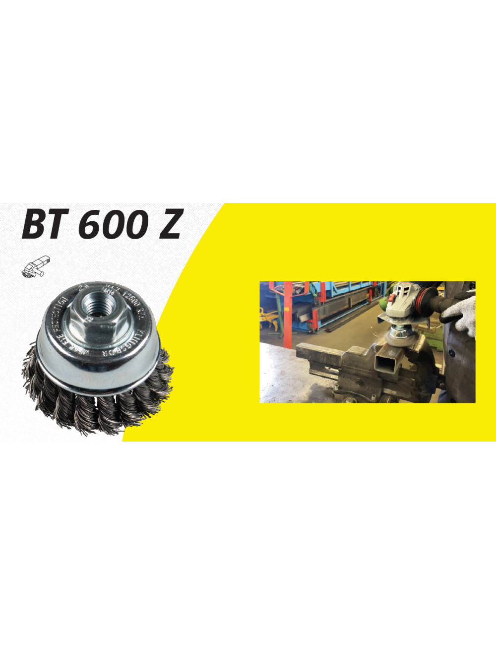 KLINGSPOR SZCZOTKA GARNKOWA 100mm M14 BT600Z DRUT SKRĘCANY