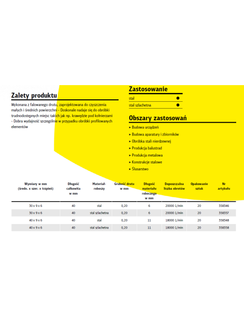 KLINGSPOR SZCZOTKA TARCZOWA 60mm TRZPIEŃ BRS600W DRUT FALISTY NIERDZEWNY