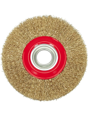 VOREL SZCZOTKA TARCZOWA 200mm, DRUT KARBOWANY, OTWÓR MOCUJĄCY 32mm 06980