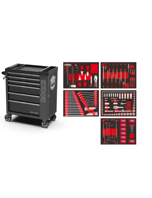 ROOKS WÓZEK SZAFKA WARSZTATOWA + 385 szt.NARZĘDZI