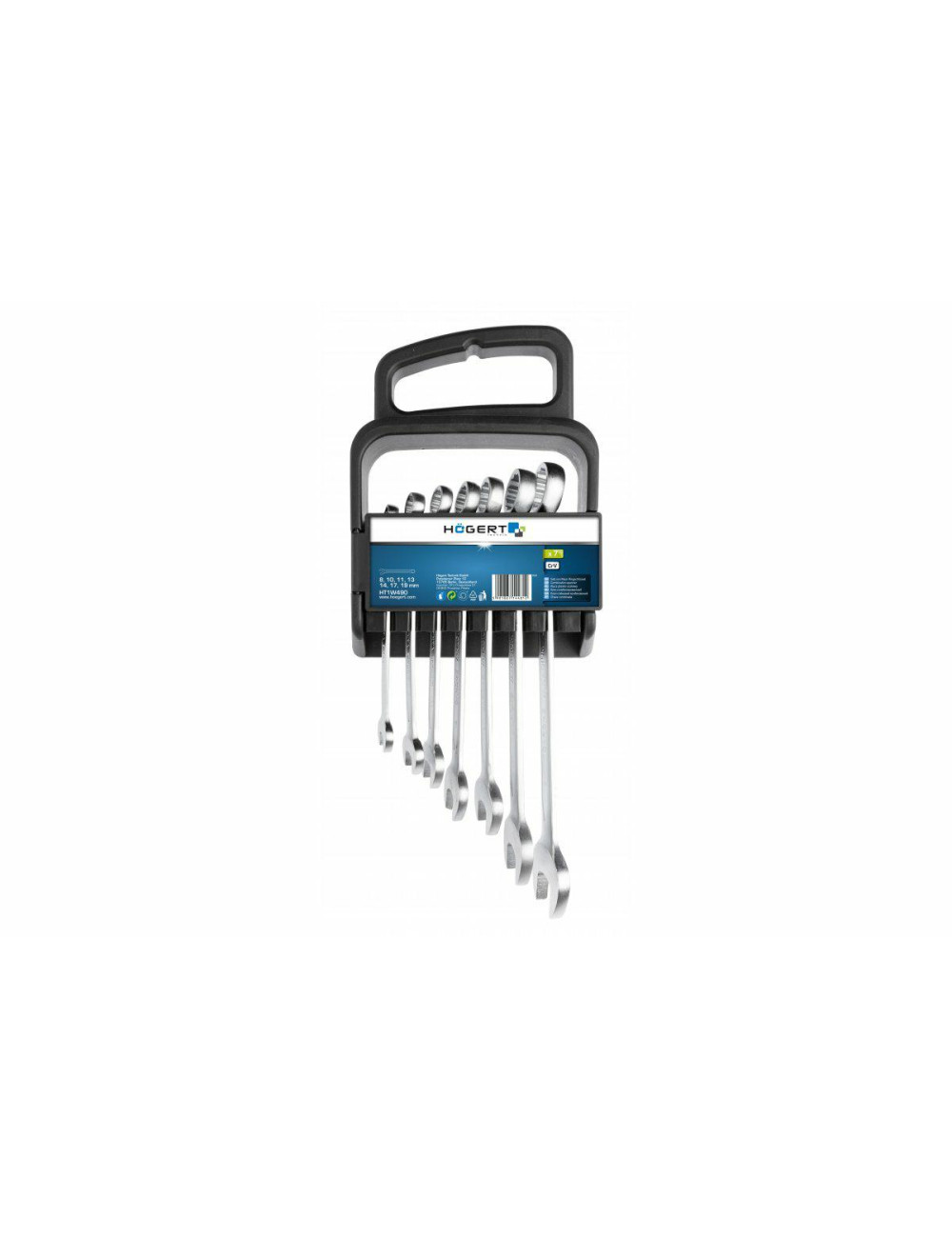 HOEGERT ZESTAW 7 KLUCZY PŁASKO-OCZKOWYCH 8-19MM HT1W490