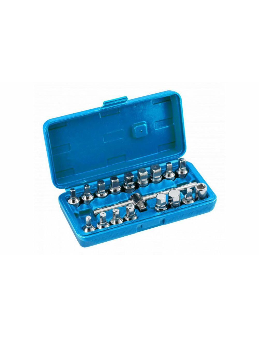 HOEGERT ZESTAW KLUCZY DO SPUSTU OLEJU 3/8" 18el.