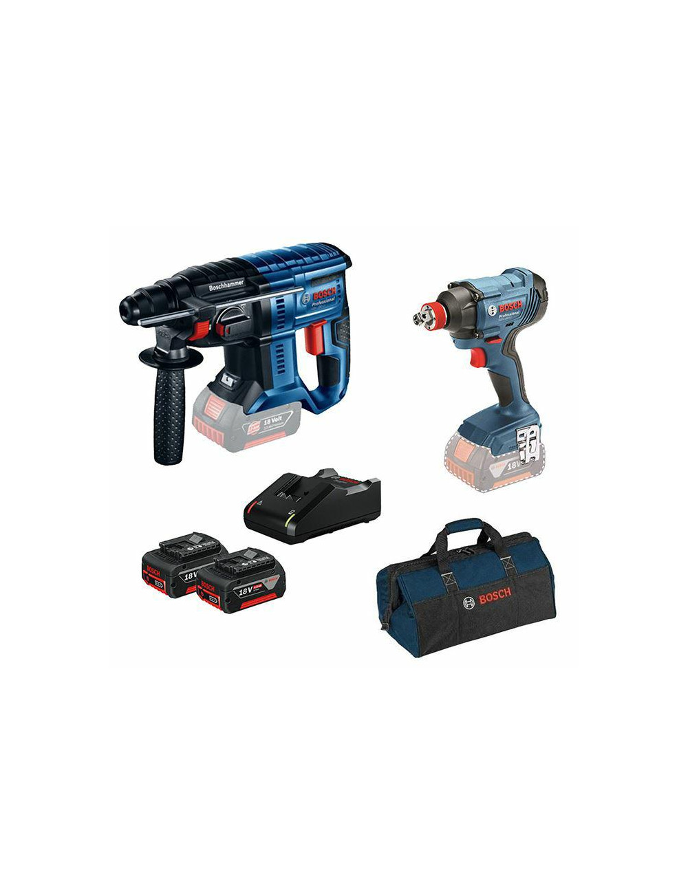 BOSCH MŁOT GBH 180-LI + GDX 180-LI 2x4,0Ah +TORBA