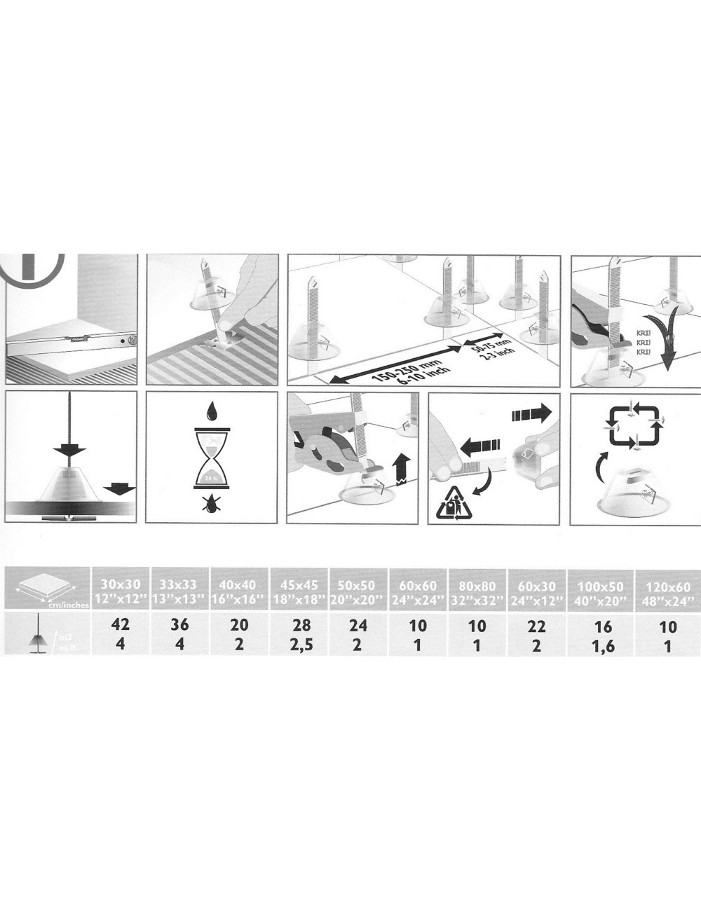 RUBI SYSTEM SZYBKIEGO POZIOMOWANIA PŁYTEK TILE LEVEL ZESTAW 02992