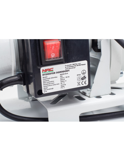 NAC HYDROFOR BSE 80-50-K 800W 50L