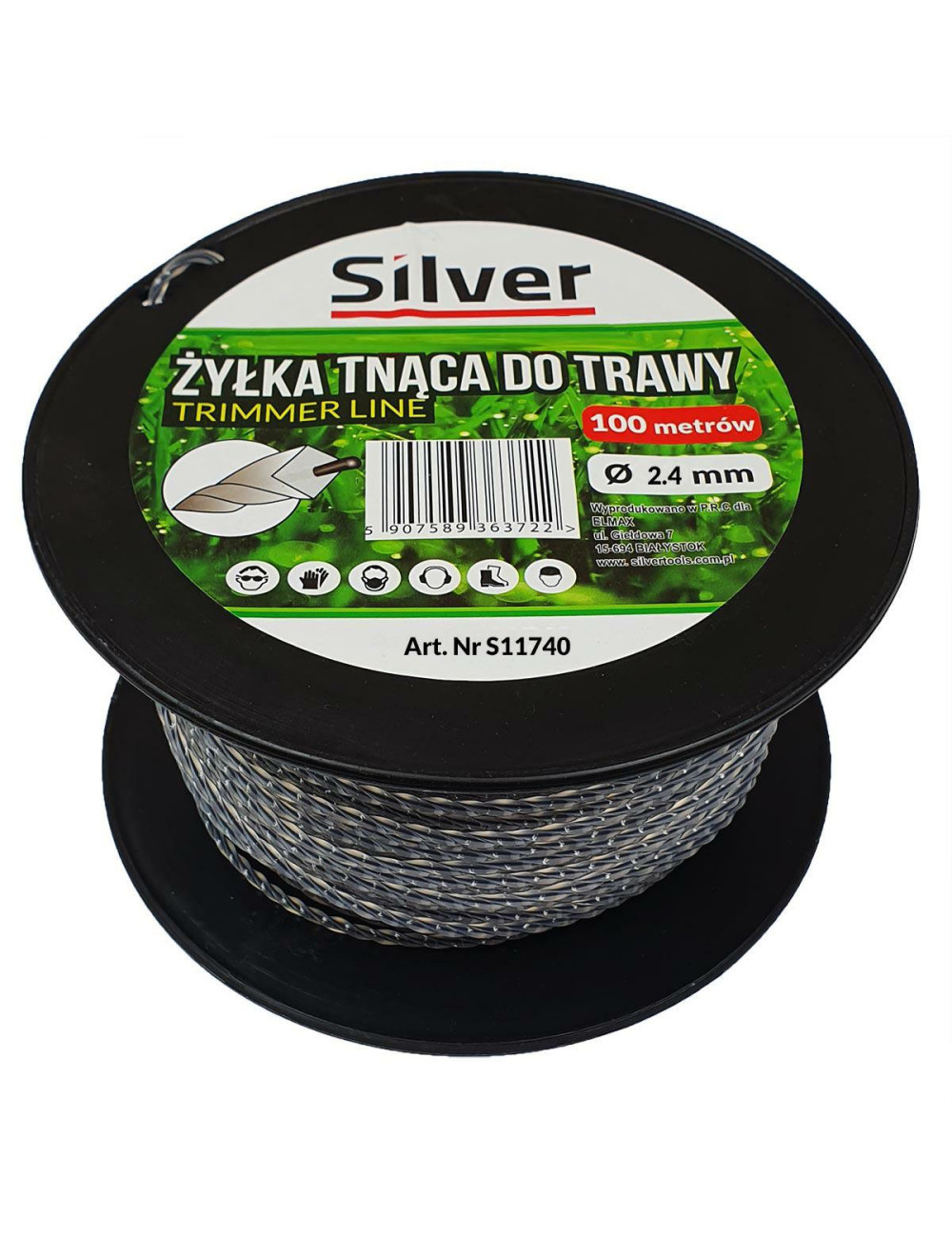 ŻYŁKA TNĄCA 2,4x100m SKRĘCONA KARBOWANA DUO-LINE SILVER