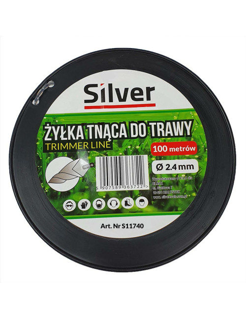 ŻYŁKA TNĄCA 2,4x100m SKRĘCONA KARBOWANA DUO-LINE SILVER