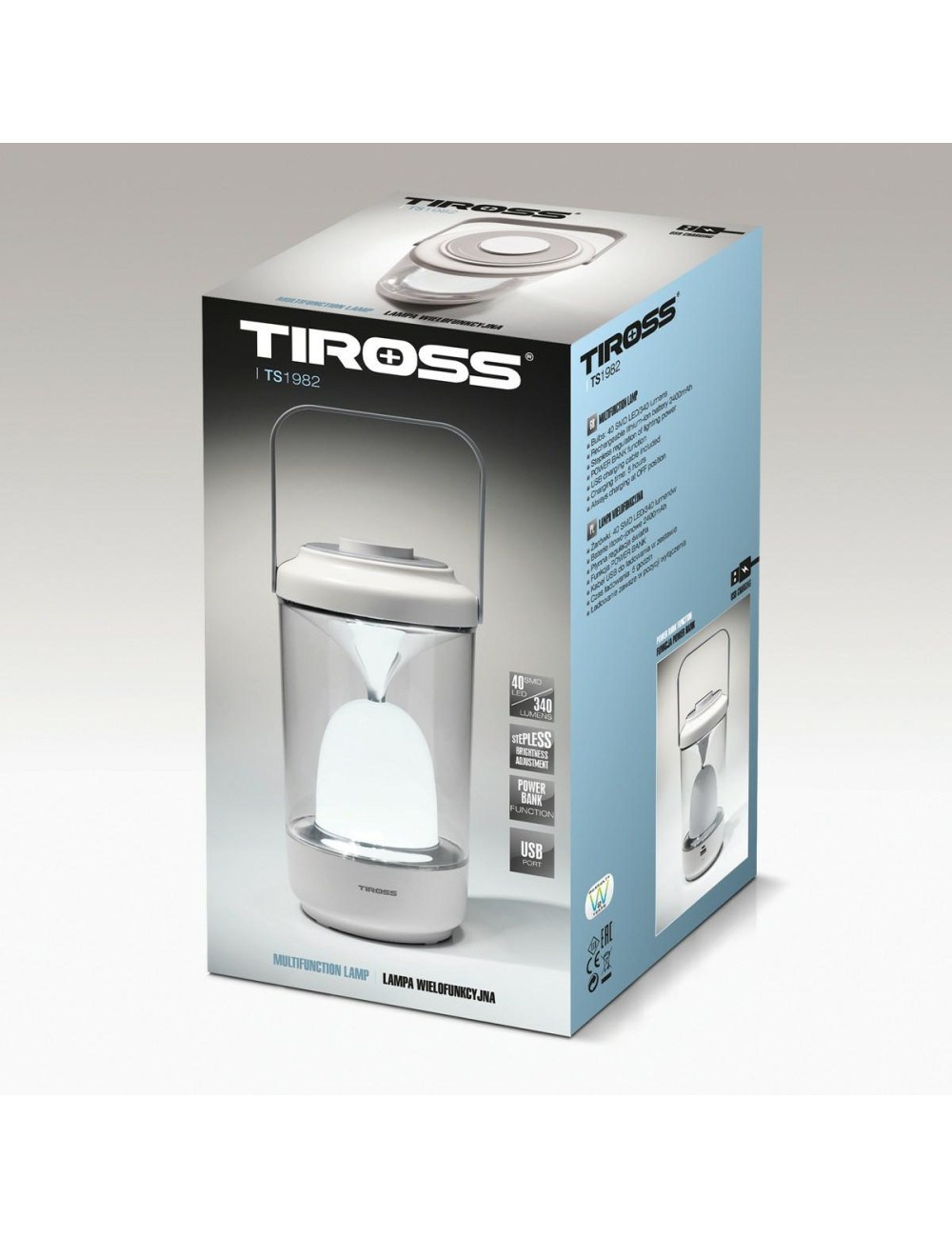 TIROSS LAMPKA KEMPINGOWA TS1982 LED Z FUNKCJĄ POWER BANK