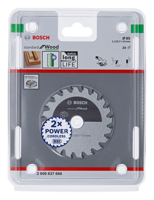 BOSCH PIŁA STANDARD WOOD ACCU 85x15x20z