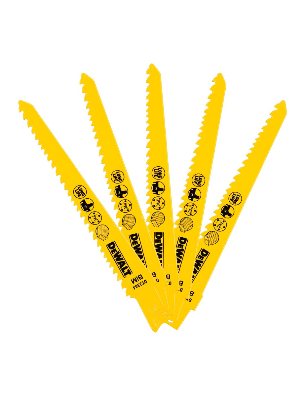 zestaw 5 szt. bimetalicznych brzeszczotów do piły bagnetowej o długości 152mm [DT2344]: