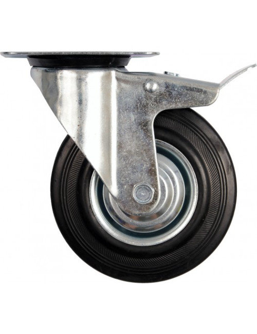 VOREL KOŁO SKRĘTNE Z CZARNĄ GUMĄ 200mm 87317