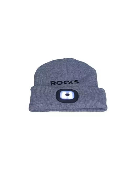 ROOKS CZAPKA SZARA Z LAMPKĄ USB 80lm
