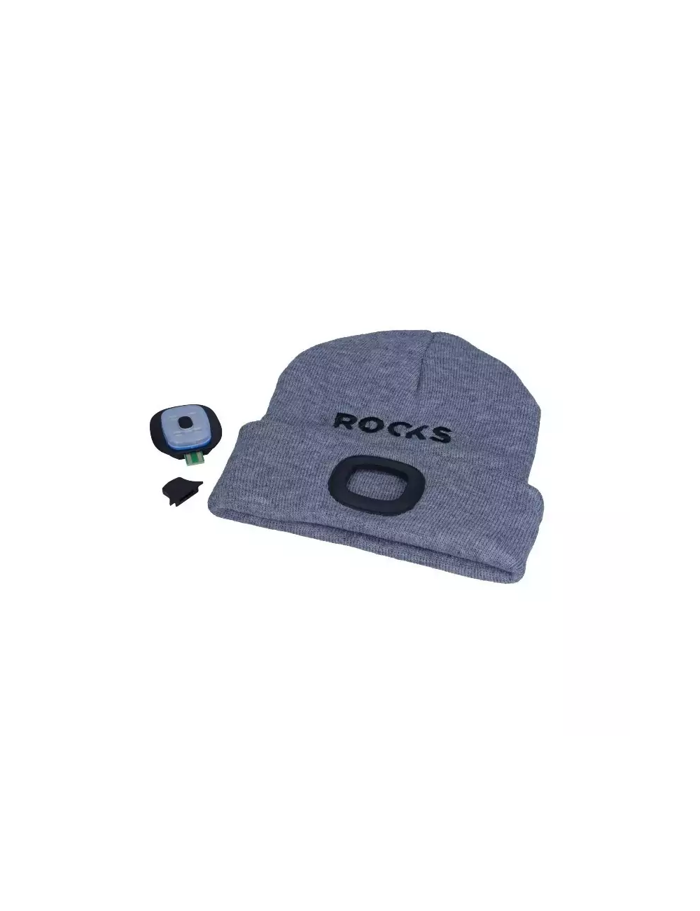 ROOKS CZAPKA SZARA Z LAMPKĄ USB 80lm