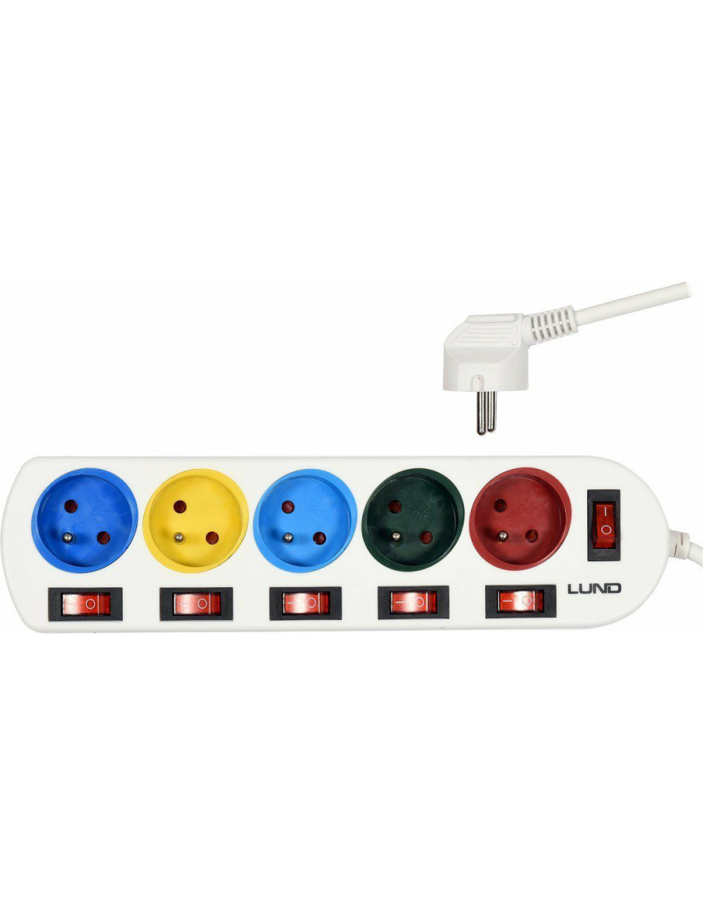 PRZEDŁUŻACZ LISTWA PRĄDOWA 5 GNIAZDEK Z UZIEMIENIEM WŁĄCZNIKI 72460