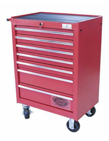 SATRA WÓZEK NARZĘDZIOWY 7-SZUFLAD CZERWONY