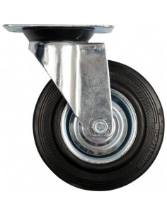 VOREL KOŁO SKRĘTNE Z CZARNĄ GUMĄ 160mm  87315