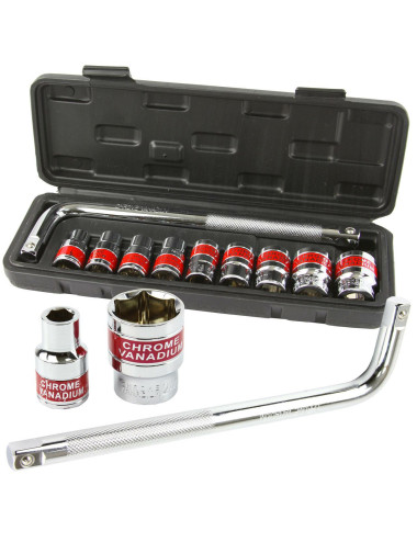 MAR-POL KLUCZE NASADOWE 1 2 10-24mm + POKRĘTŁO L 10el.