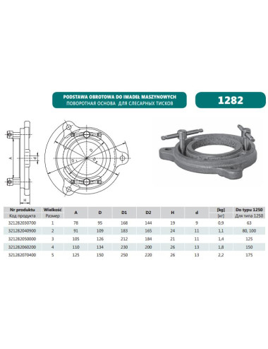 BISON PODSTAWA IMADŁA TYP 1282-3 125 .