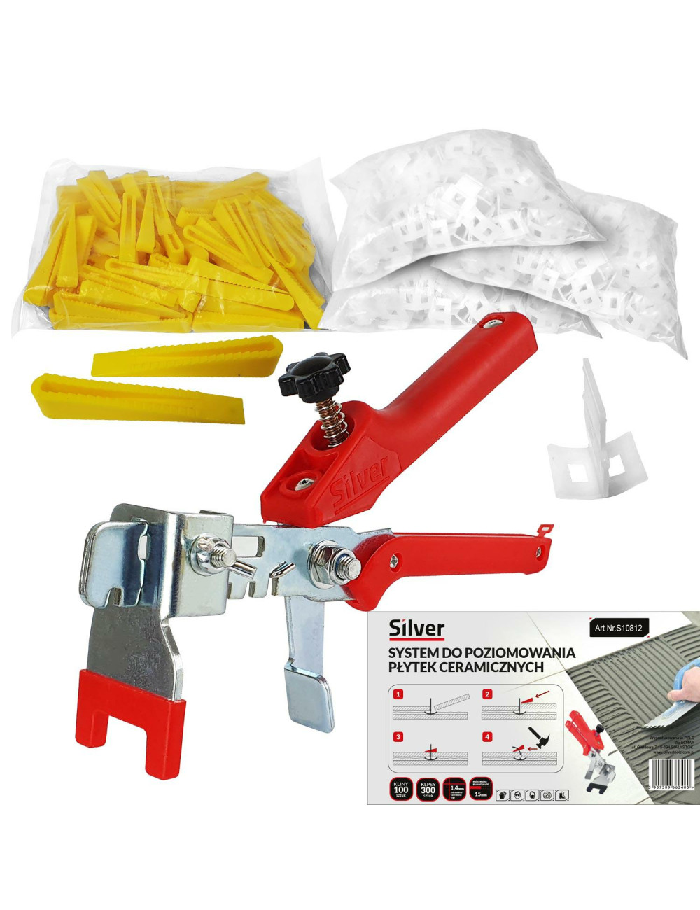 SYSTEM POZIOMOWANIA PŁYTEK 100+300szt + SZCZYPCE
