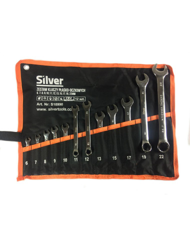KLUCZ PŁASKO-OCZKOWY 12szt. SILVER