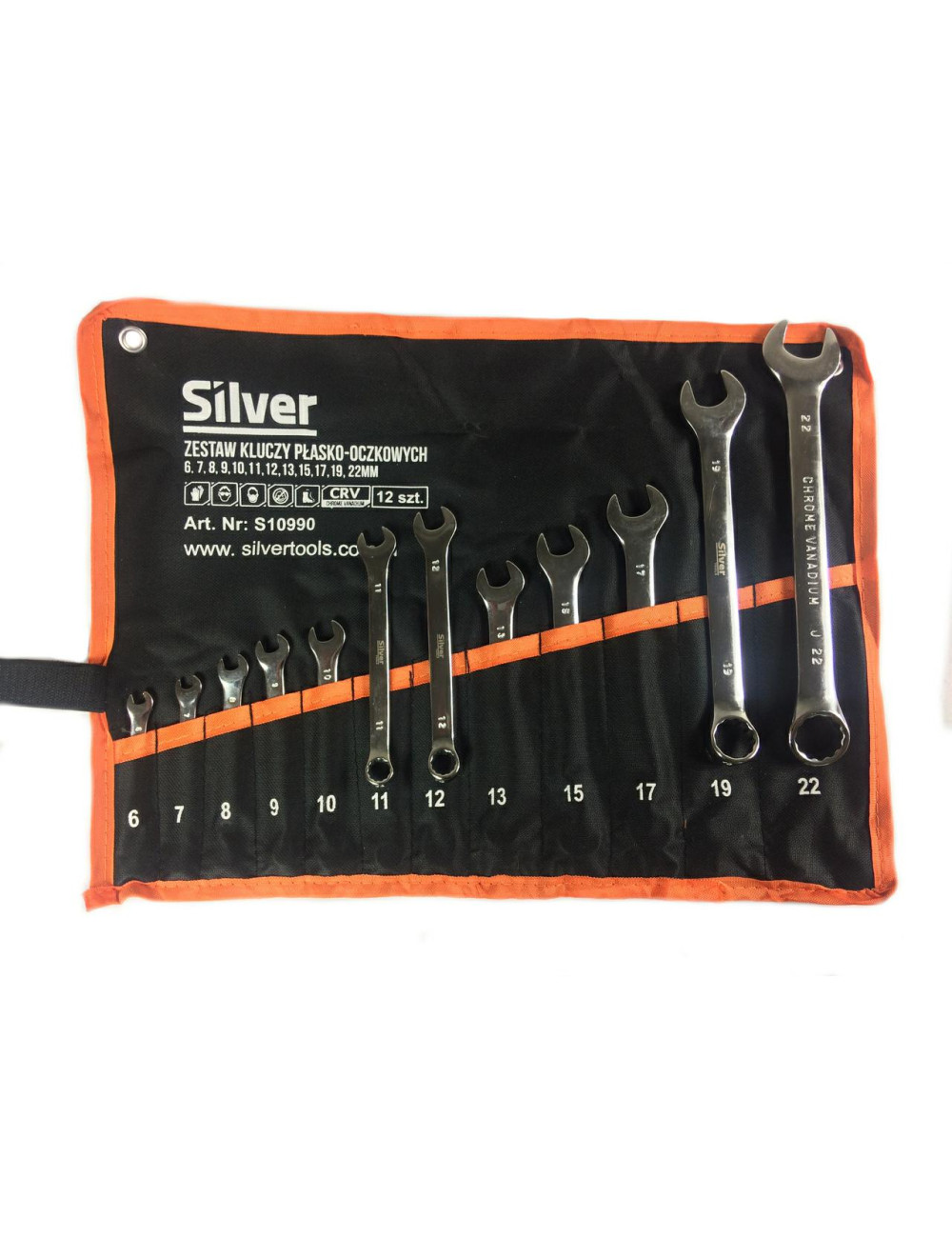 KLUCZ PŁASKO-OCZKOWY 12szt. SILVER