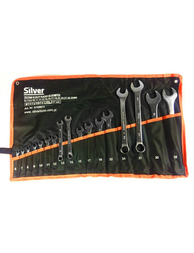 KLUCZ PŁASKO-OCZKOWY 17szt. SILVER