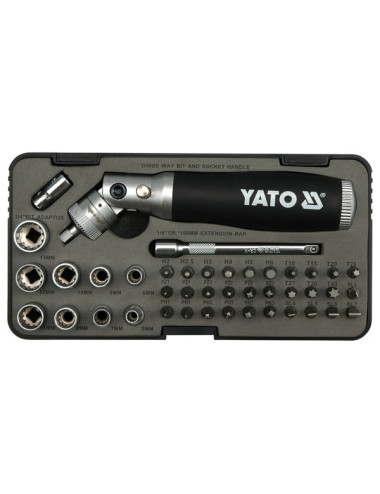 YATO WKRĘTAK Z GRZECHOTKĄ 42 elem. YT-2806