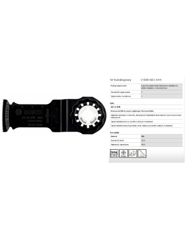 BOSCH BRZESZCZOT BIM DO CIĘCIA WGŁĘBNEGO AIZ 32 APB WOOD AND METAL 50 X 32 mm