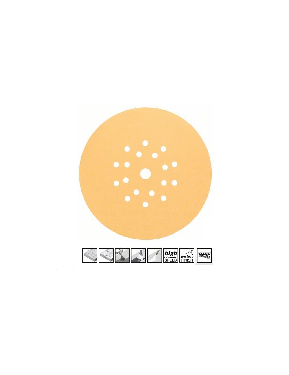 KRĄŻEK 225mm C470 gr 220 25szt Z OTWORAMI