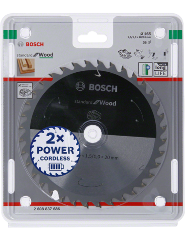 BOSCH PIŁA STANDARD WOOD ACCU 165x20x36z