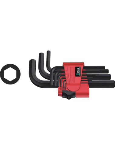 WERA ZESTAW IMBUSÓW TRZPIENIOWYCH DŁUGICH Z KULKĄ 9szt. 1,5 - 10 mm