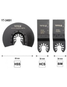 YATO ZESTAW BRZESZCZOTÓW DO NARZĘDZIA WIELOFUNKCYJNEGO 3 szt.