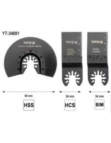 YATO ZESTAW BRZESZCZOTÓW DO NARZĘDZIA WIELOFUNKCYJNEGO 3 szt.