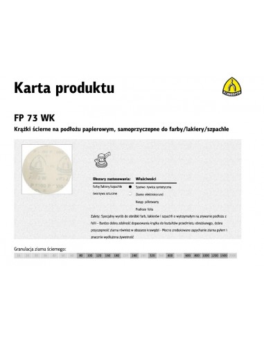 KLINGSPOR KRĄŻEK ŚCIERNY SAMOPRZYCZEPNY 125mm  FP73WK gr.100 /100szt.