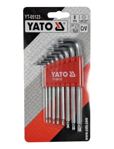 YATO TORX Z KULKĄ 8szt DŁUGIE YT-05123