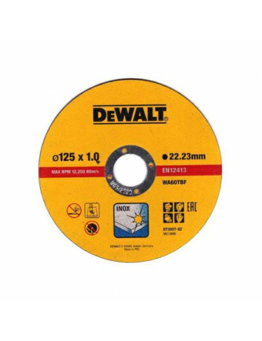 DEWALT TARCZA METAL 125x1,0mm 10szt. METALOWE PUDEŁKO