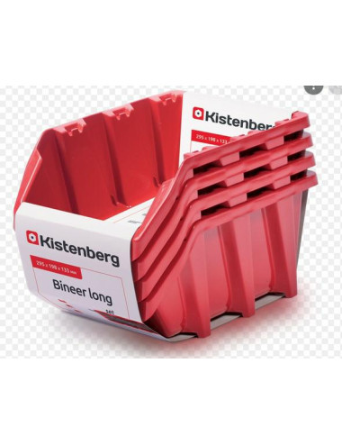 KUWETY 12 BINEER LONG 4SZT CZERWONE 295x198x130mm