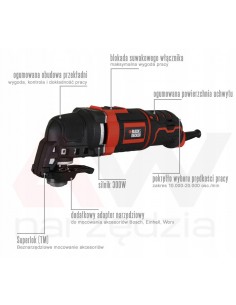 BLACK+DECKER NARZĘDZIE WIELOFUNKCYJNE 300W WALIZKA MT300KA