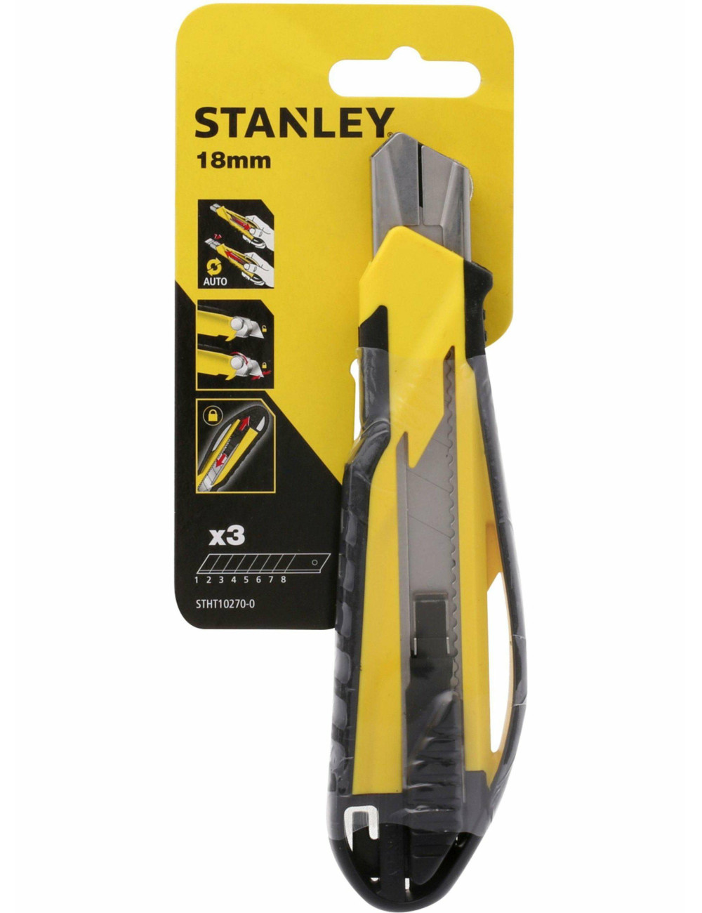 STANLEY NOŻYK 18mm PLASTIKOWY +3 OSTRZA