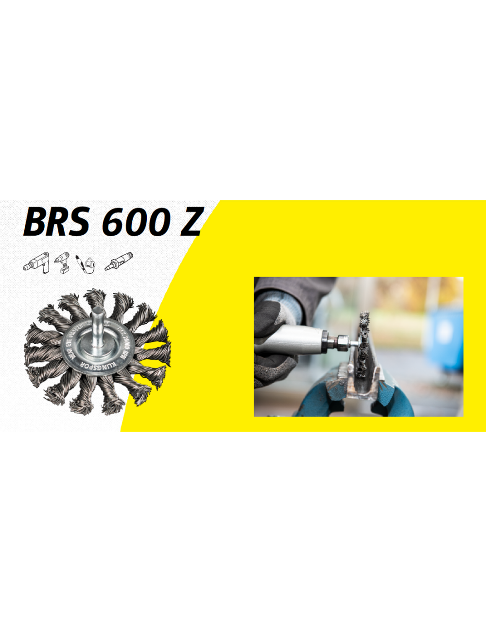 KLINGSPOR SZCZOTKA TARCZOWA 75mm TRZPIEŃ BRS600Z DRUT SKRĘCANY NIERDZEWNY