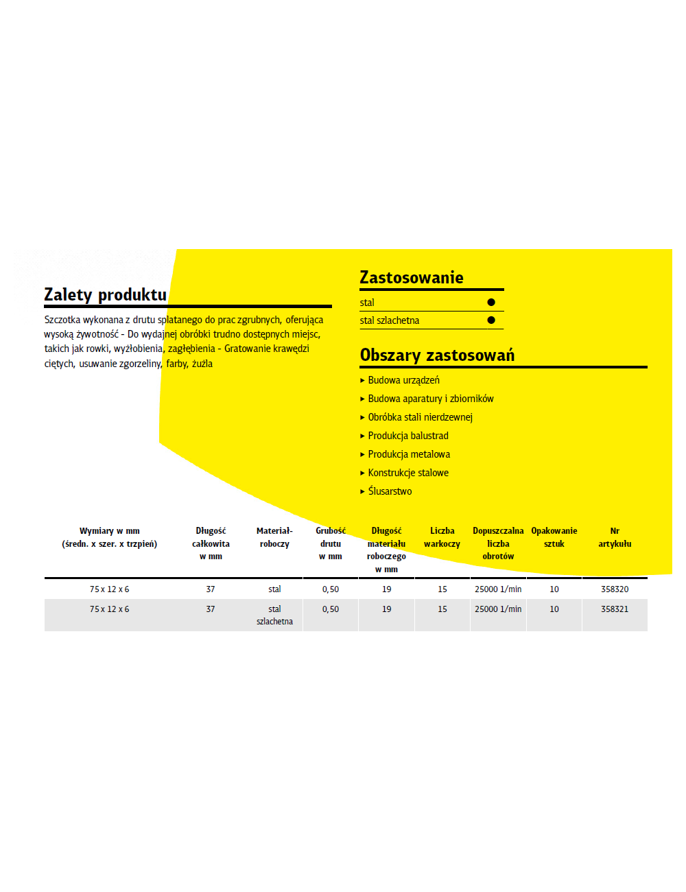 KLINGSPOR SZCZOTKA TARCZOWA 75mm TRZPIEŃ BRS600Z DRUT SKRĘCANY NIERDZEWNY