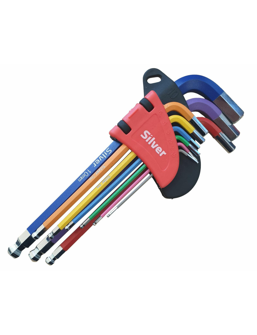 IMBUS 9szt. KULA DŁUGIE 1,5-10mm SILVER