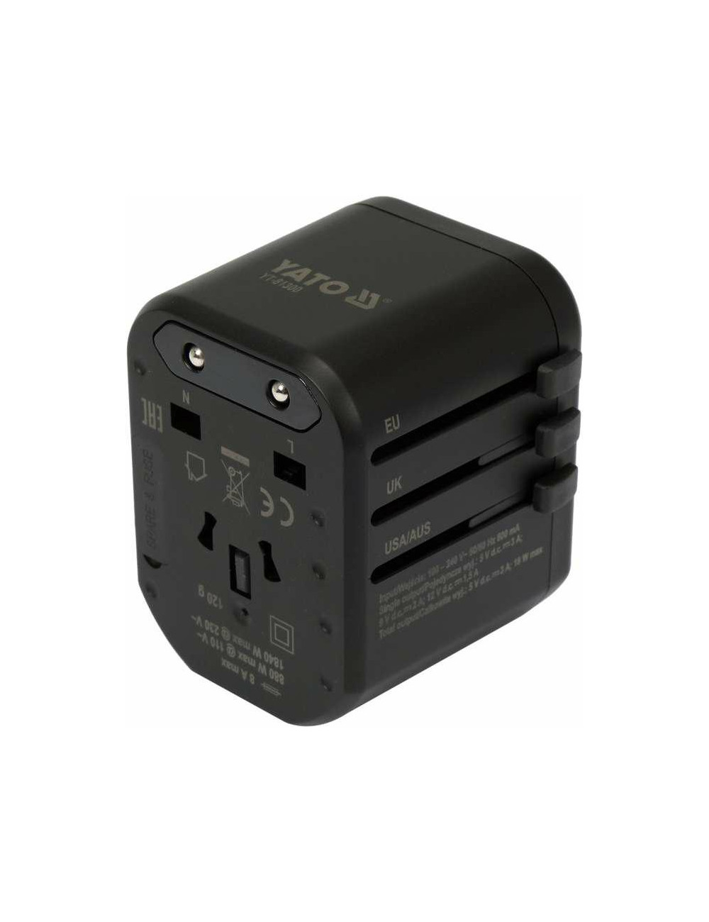 YATO ADAPTER PODRÓŻNY UNIWERSALNY USB USB-C 18W