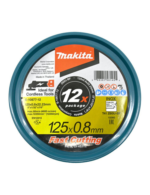 MAKITA TARCZA DO CIĘCIA METALU 125mm x 0,8mm x 22,23mm 12szt.