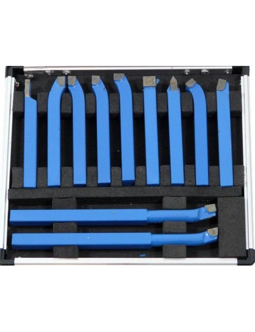 NOŻE TOKARSKIE 10x10mm W WALIZCE 11szt. SILVER