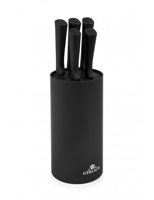 GERLACH ZESTAW NOŻY W BLOKU 5szt. SMART BLACK