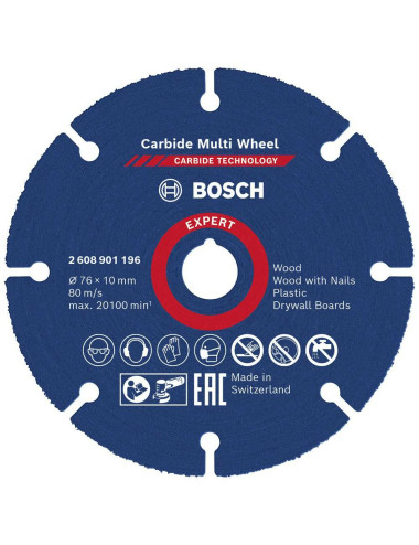 BOSCH TARCZA UNIWERSALNA 76mm DREWNO, PLASTIK, GIPS EXPERT CMW