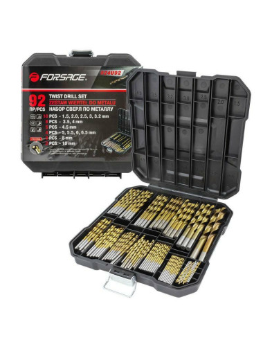 FORSAGE WIERTŁA METAL TYTAN KOMPLET 92el.