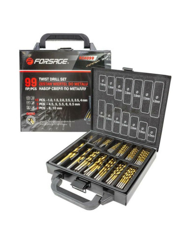 FORSAGE WIERTŁA METAL TYTAN KOMPLET 99el.